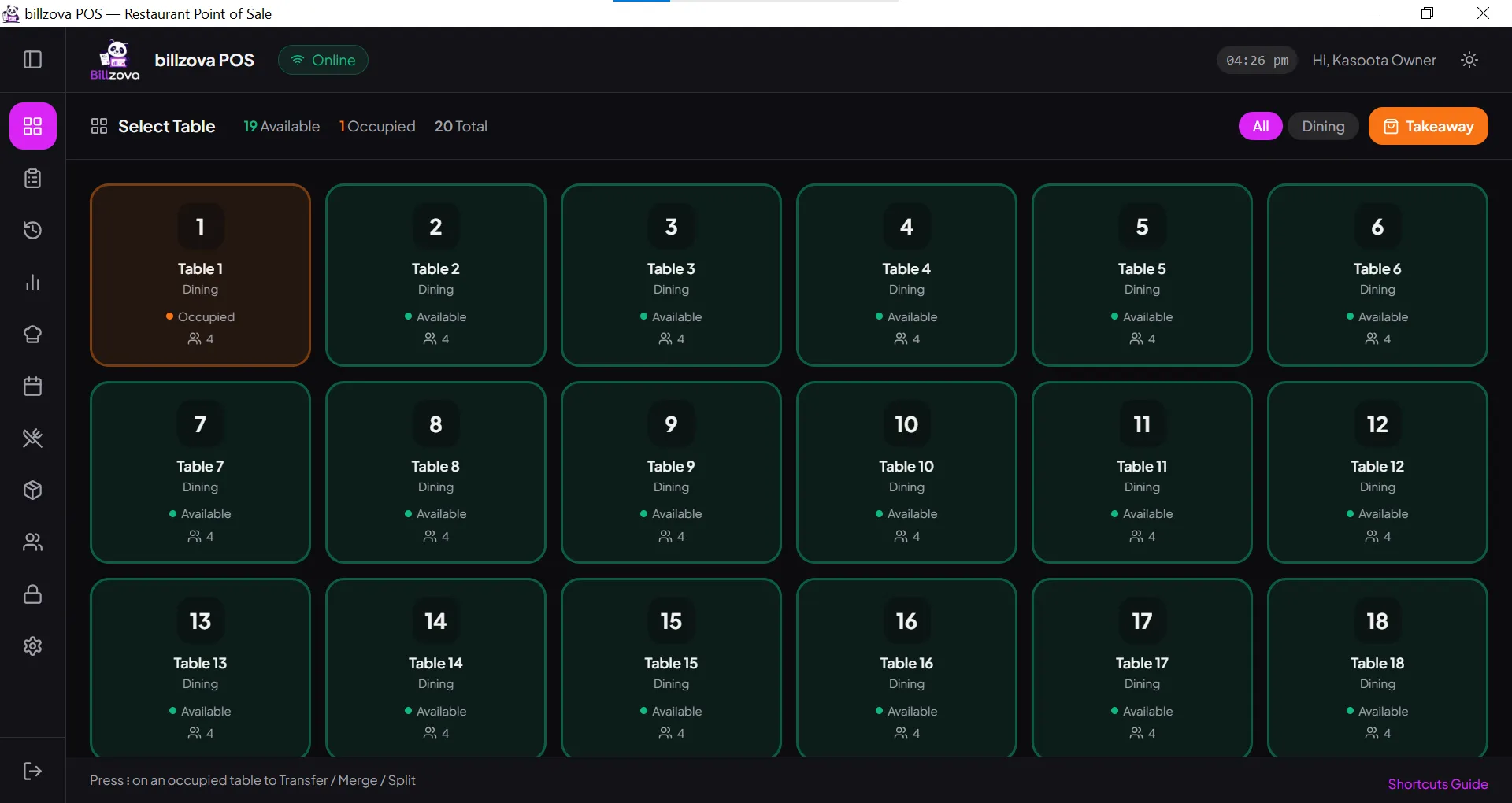 billzova table configuration help