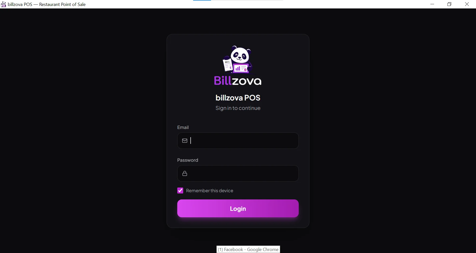 billzova restaurant POS staff PIN login India